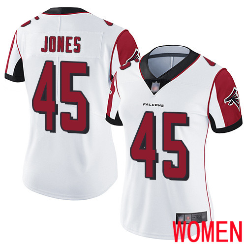 Atlanta Falcons Limited White Women Deion Jones Road Jersey NFL Football 45 Vapor Untouchable